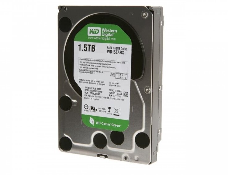 Жесткий диск Western Digital WD15EARX 1,5Tb SATAIII 3,5" HDD