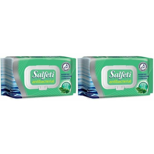 Salfeti Салфетки влажные Антибактериальные, 72 шт, 2 уп salfeti салфетки влажные антисептические 72 шт уп