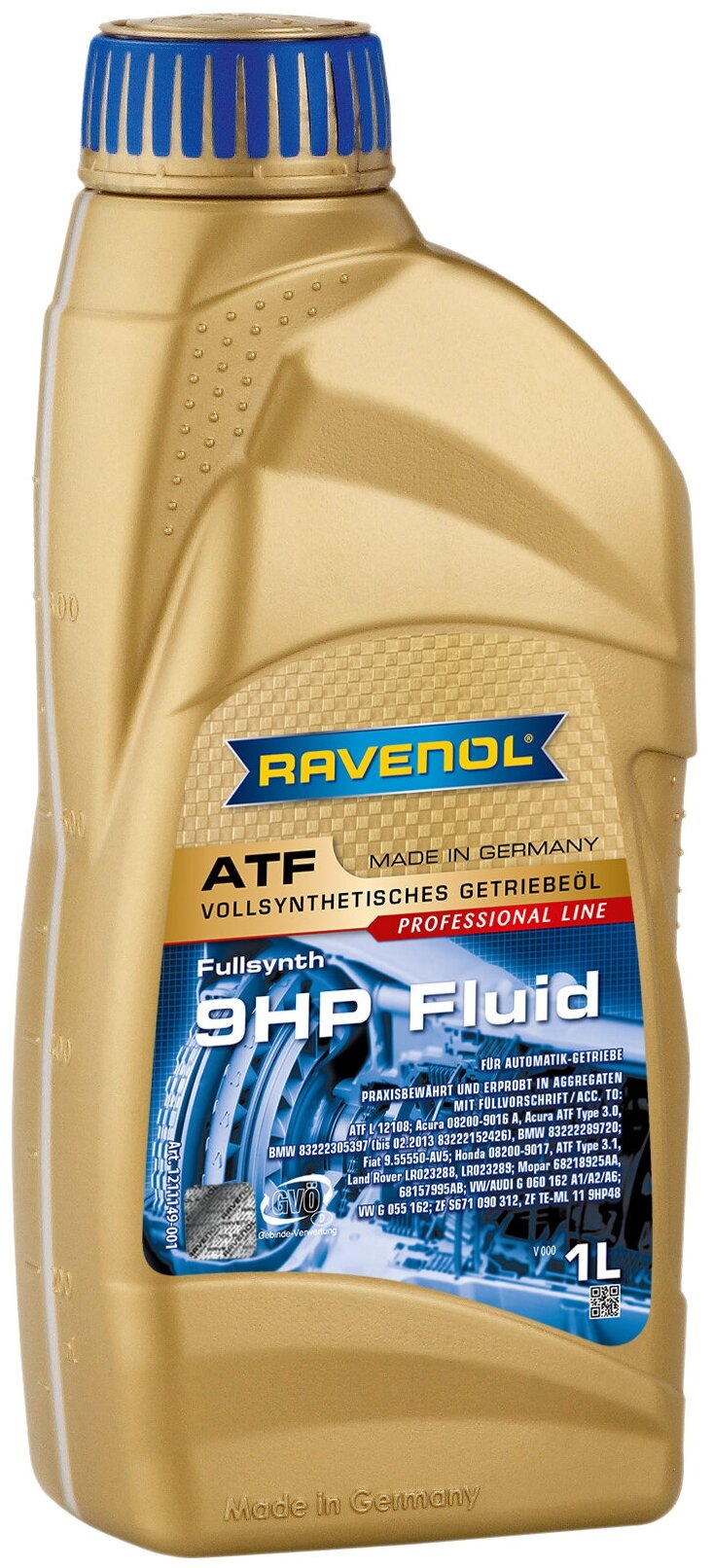 RAVENOL 1211149-001-01-999 Трансмиссионное масло ATF 9 HP (1л) (второй номер 4014835873278)