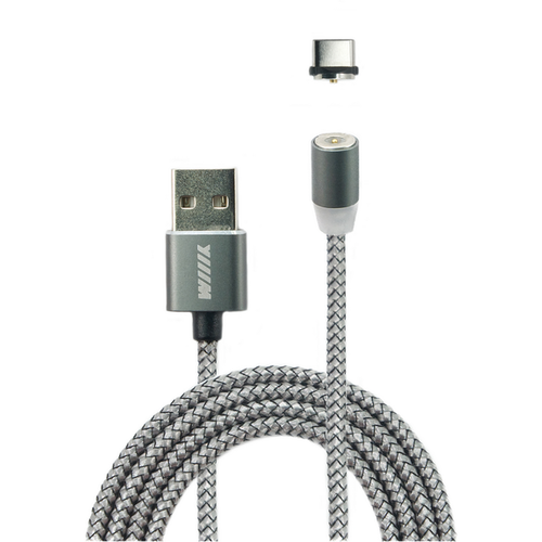 Кабель WIIIX магнитный USB - USB Type-C (CBM980-UTC-10), 1 м, серый кабель wiiix usb usb type c cb820 utc 10 1 м серый