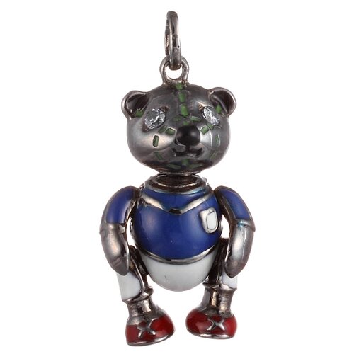 фото Подвеска из серебра 925 пробы с эмалью и кубическими цирконами pwp-0092_enam_003_yg element47