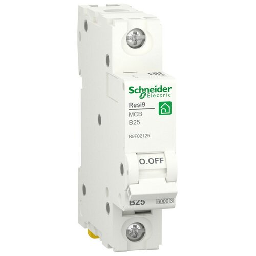 Schneider Electric RESI9 Автоматический выключатель (АВ) B 25А 1P 6000A R9F02125 (10 шт.)