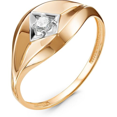 фото Золотое кольцо кюз del'ta d117223 с фианитом diamant-online