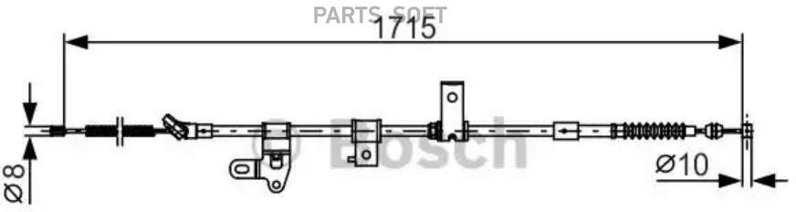 BOSCH 1987482348 Трос ручного тормоза TOYOTA RAV 4 1715мм (1987482348)