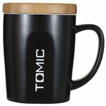 Кружка Xiaomi TomicCeramic Cup With Bamboo Cover Black (TCL1314) - изображение