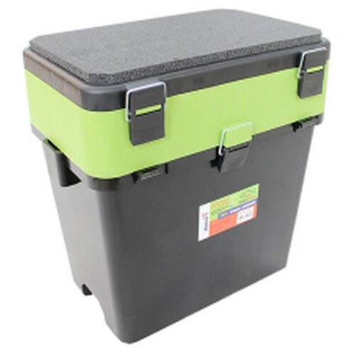 фото Ящик для зимней рыбалки "fishbox" helios с навесными карманами, 19 л, зеленый