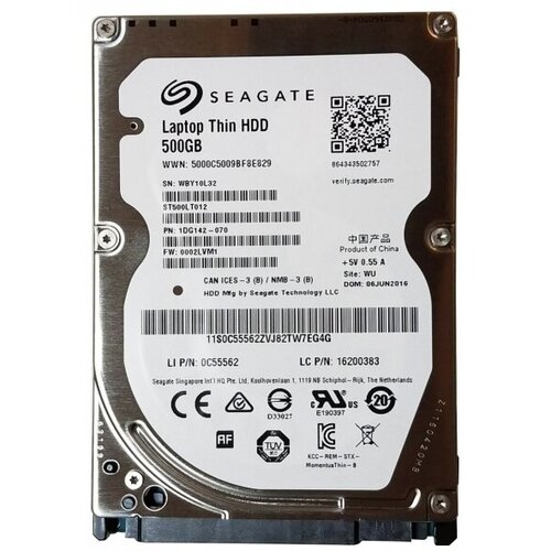 Жесткий диск Seagate 1DG142 500Gb 5400 SATA 25 HDD 428000₽