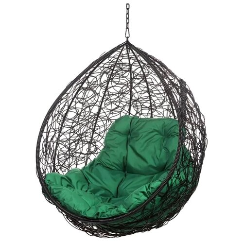 фото Кресло подвесное bigarden "tropica", черное, без стойки, зеленая подушка