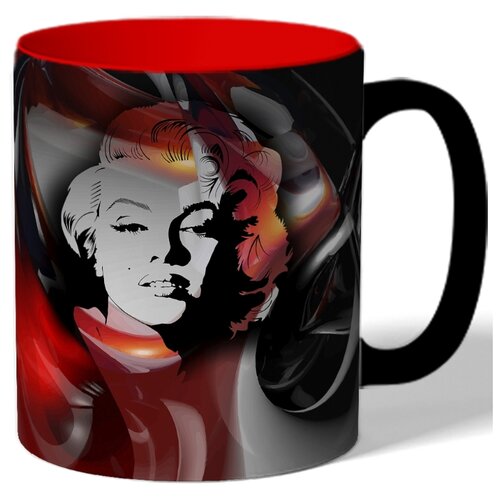 фото Кружка цветная с рисунком merilin monro drabs