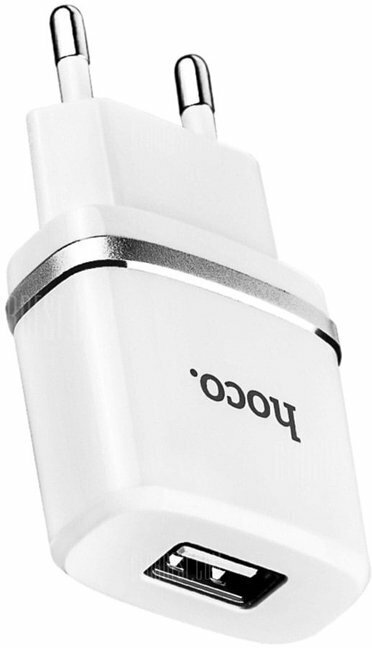 Сетевое зарядное устройство 1USB 1A в комплекте с дата-кабелем micro USB Hoco C11 1м White