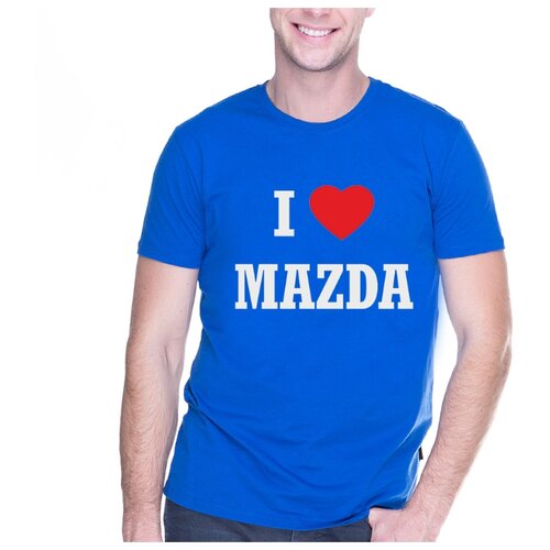 фото Футболка i love mazda. цвет: синий. размер: xl drabs