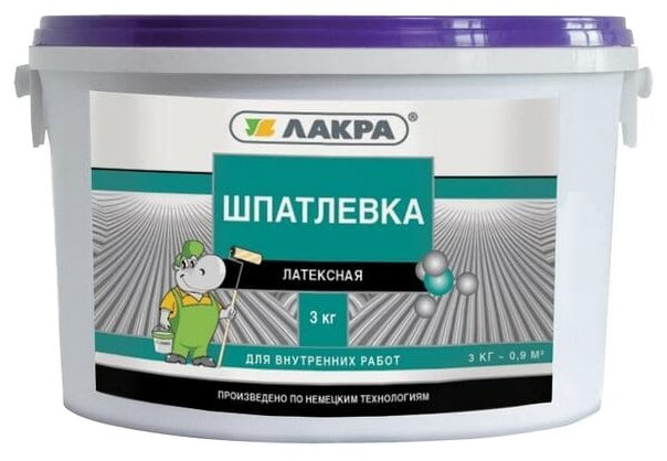 шпатлевка лакра латексная для внутренних работ 3кг - фото №1