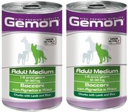 Gemon Dog Medium консервы для собак средних пород кусочки ягненка с рисом 1250г, 2 штуки