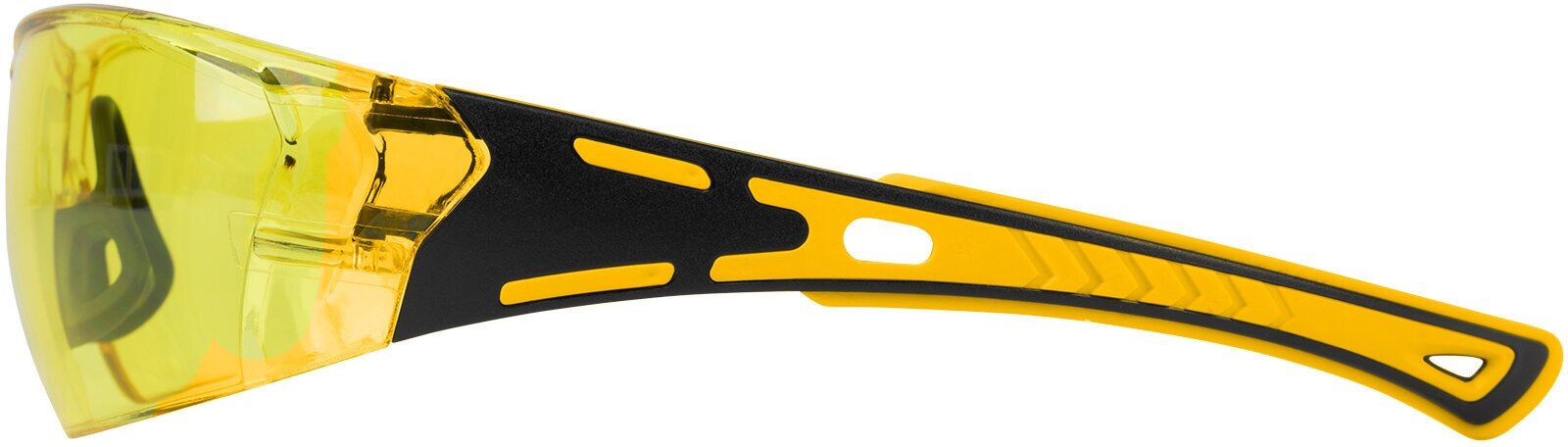 Очки защитные открытые Denzel поликарбонатные, желтая линза, 2х комп. дужки 89192