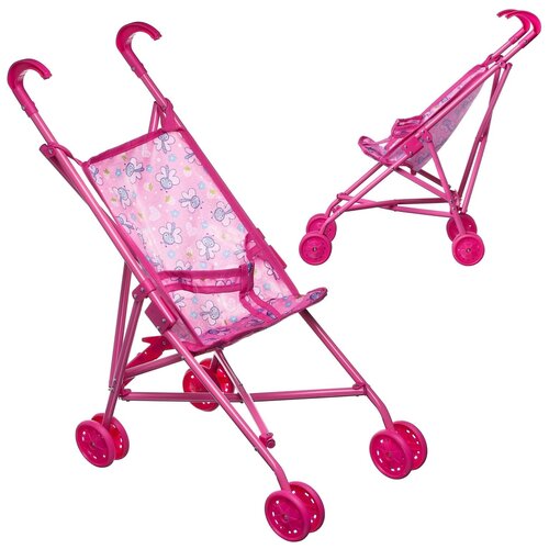 Прогулочная коляска ABtoys Стрекозы K0126 розовый легкая детская коляска складная и съемная детская портативная безопасная коляска в виде корзины