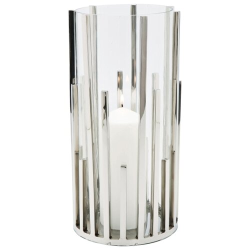 фото Kare design фонарь для свечи stick, коллекция "ветка" 17*36*17, сталь, стекло, серебряный