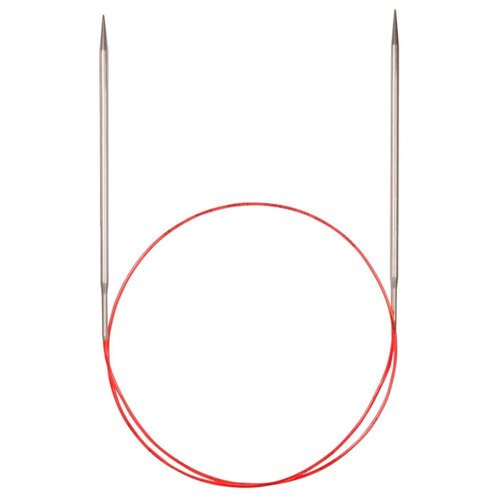 Купить Спицы ADDI круговые с удлиненным кончиком 775-7, диаметр 5.5 мм, длина 50 см, серебристый/красный
