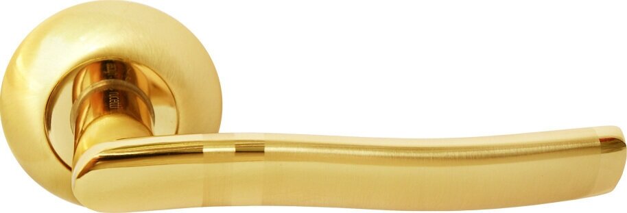 Ручка дверная Rucetti, RAP-3 SG/GP матовое золото/золото