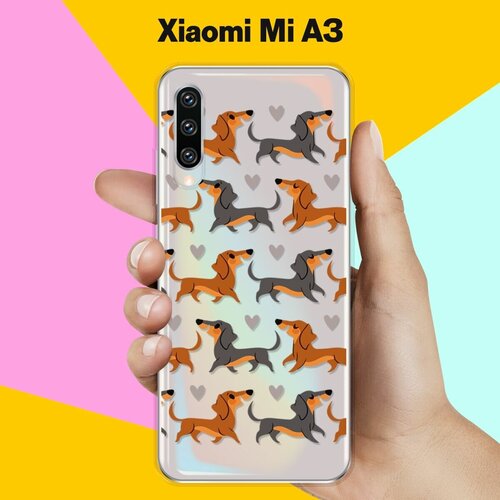 Силиконовый чехол Таксы на Xiaomi Mi A3 силиконовый чехол таксы на xiaomi mi 9