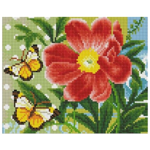 Алмазная вышивка Белоснежка Бабочки и цветок, 25x20