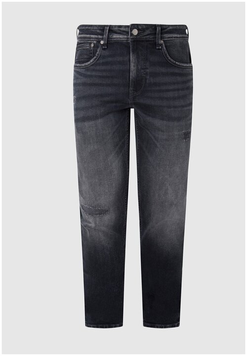 Джинсы Pepe Jeans, прямой силуэт, средняя посадка, размер 32, черный