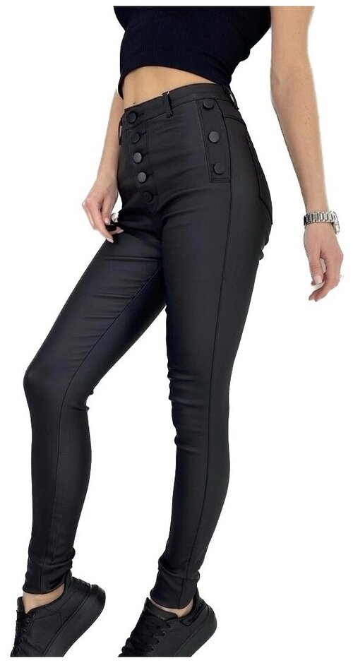 Легинсы , прилегающий силуэт, повседневный стиль, стрейч, карманы, размер XL (48-50), черный