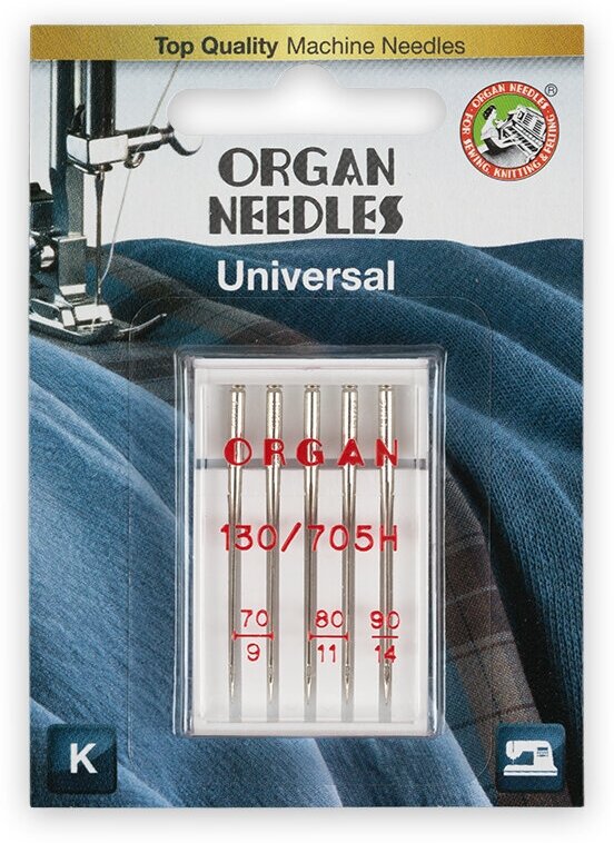 Иглы для быт. шв. машин "ORGAN" универсальные №70-90 5 шт 5120000BL ассорти