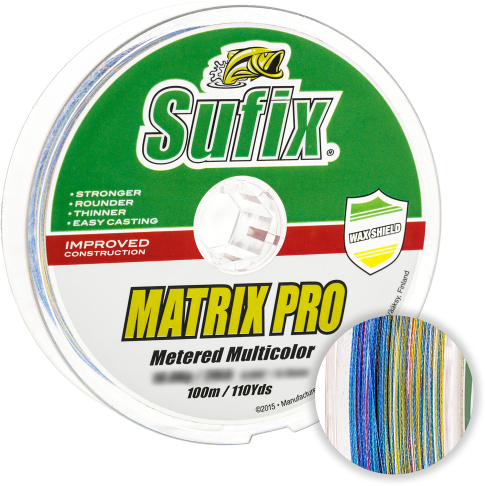 Плетёный шнур Sufix Matrix Pro Wax Shield 100м. 0.35мм. MULTICOLOR