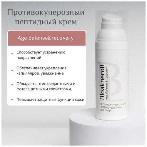 Противокуперозны пептидный крем для лица Bioakneroll Age defense  & recovery