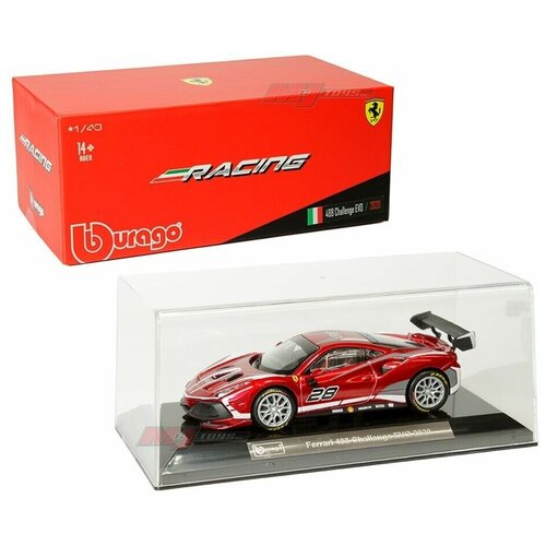 Машина BBurago металлическая коллекционная 1:43 Ferrari 488 Challenge EVO 2020 18-36309 bburago 1 43 ferrari 488gte 312p f430gtc 308gtb 458gt3 488 challenge static die cast vehicles collectible model racing car toys