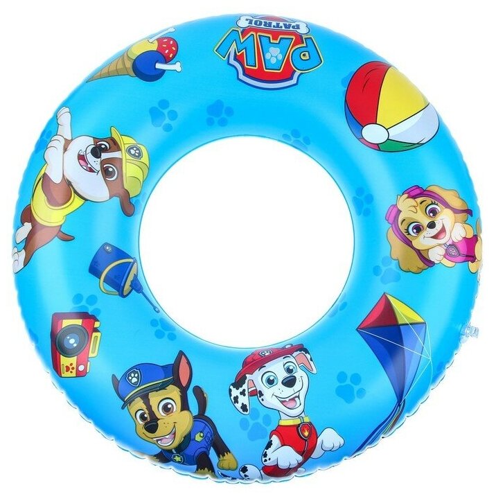Детский надувной круг для плавания Щенячий патруль, 55 см., цвет голубой