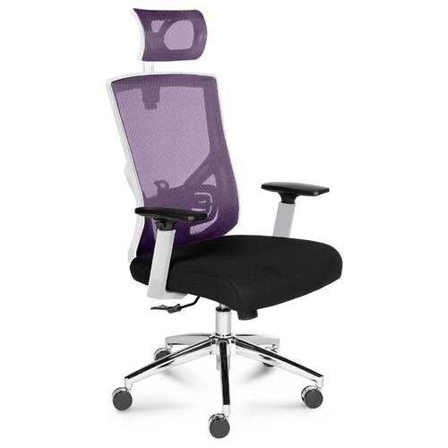 фото Кресло компьютерное гарда белый пластик / вишневая сетка / серая сидушка norden chairs