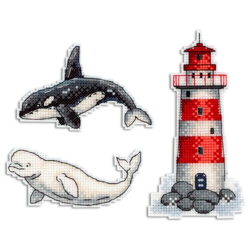 фото "м.п.студия" набор для вышивания р №06 №333 "морская история". магниты 6*9, 4*9, 13*7 жар-птица