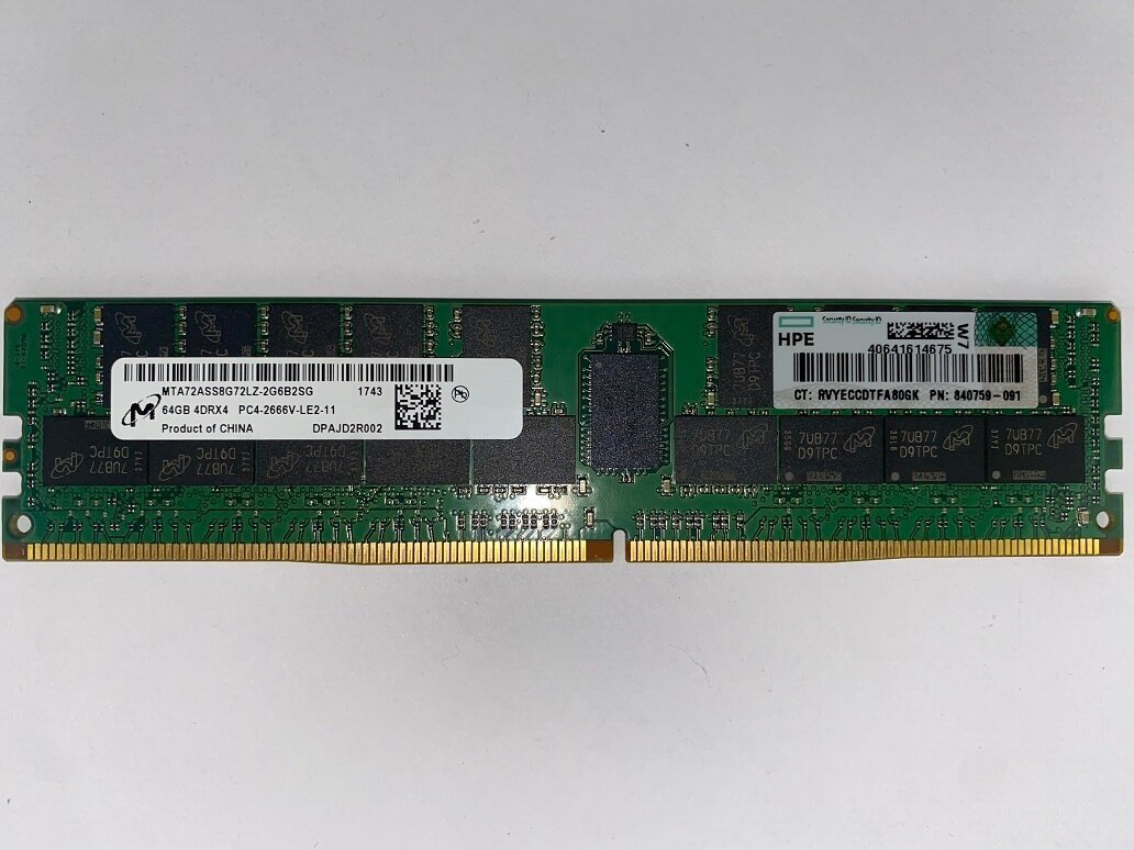 Серверные комплектующие HPE Оперативная память HPE 64 ГБ DDR4 2666 МГц P/N: 840759-091