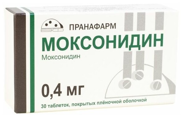 Моксонидин таблетки 0.4 мг, 30 шт.