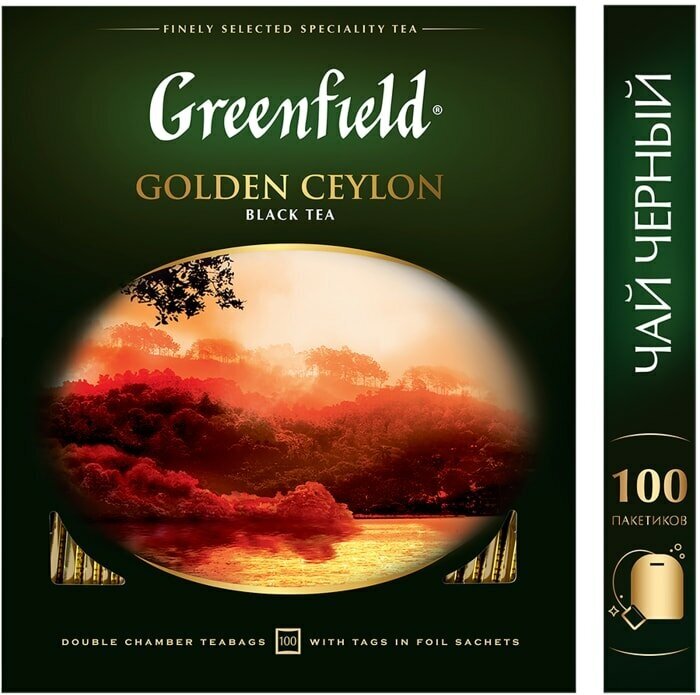 Чай черный Greenfield Golden Ceylon в пакетиках, 100 пак.