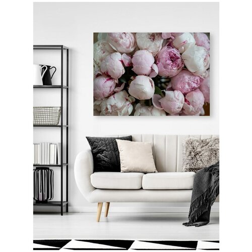 Картина интерьерная, панно, рисунок на холсте 60*90, пионы