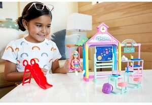 Barbie Club Chelsea School Playset with Blonde Small Doll Classroom Accessories