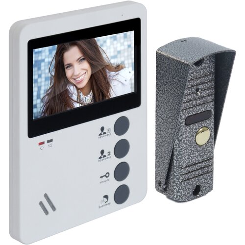 домофон kubvision 95708hp белый wifi видеодомофон умный квартирный цветной экран монитор для дома для квартиры 7 дюймов EP-4407 - домофон с диагональю 4.5 - видеодомофон в квартиру, домофон для калитки в частный дом