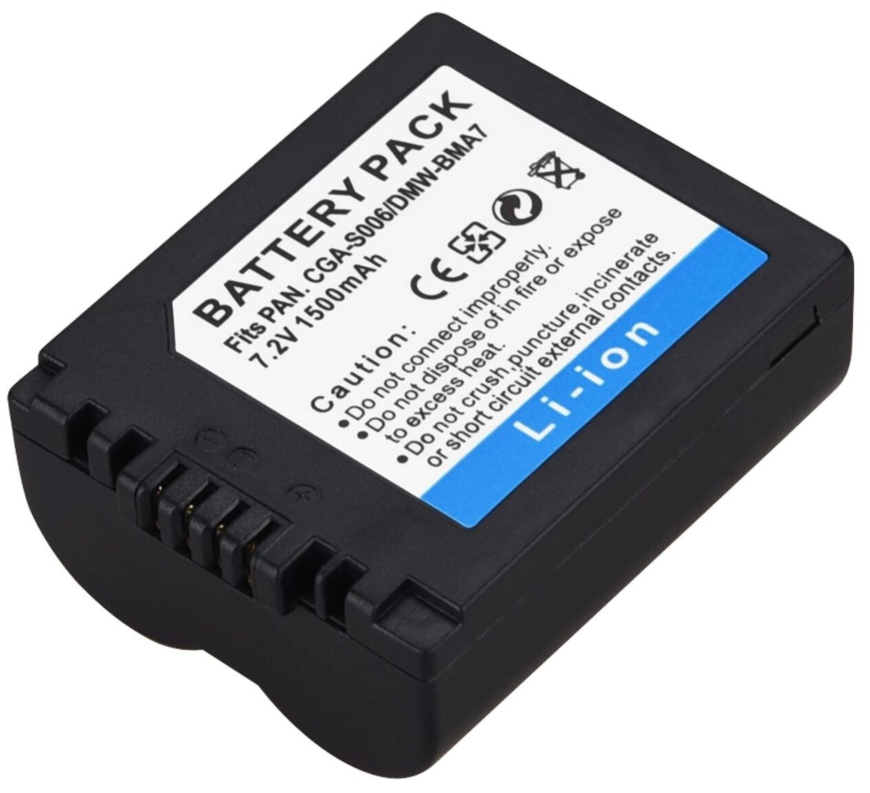 Аккумулятор для фотоаппарата Panasonic CGA-S006 CGR-S006E DMW-BMA7 7.4V 1500mAh код mb077123