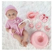 Пупс Pure Baby 35см в розовом комбинезоне и шапочке, с аксессуарами JUNFA WJ-B9974