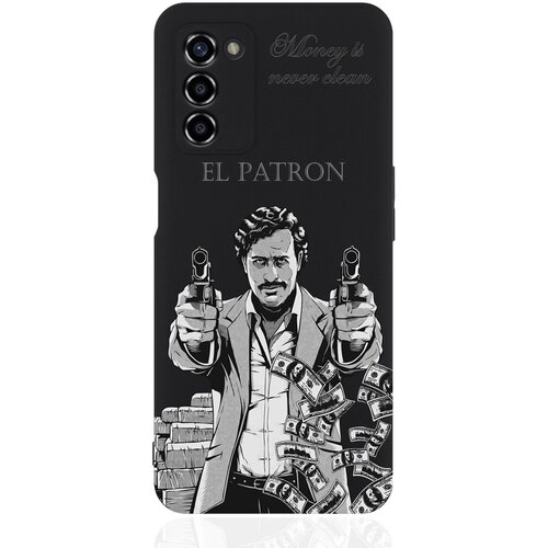 Чехол для смартфона OPPO A55 черный силиконовый El Patron Pablo Escobar/ Пабло Эскобар