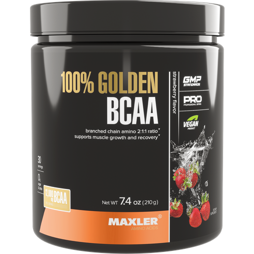 BCAA Maxler 100% Golden, клубника, 210 гр. аминокислотный комплекс maxler 100% golden апельсин 210 гр