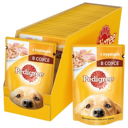 фото Влажный корм для собак Pedigree для здоровья кожи и шерсти, курица 24шт. х 100г