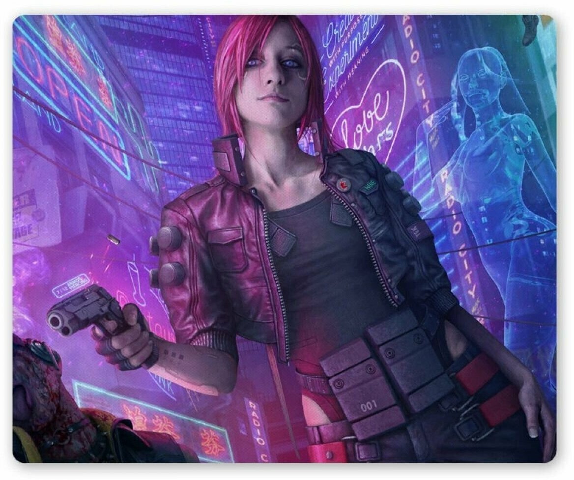 Коврик для мышки прямоугольный Cyberpunk 2077 - Girl Character Art