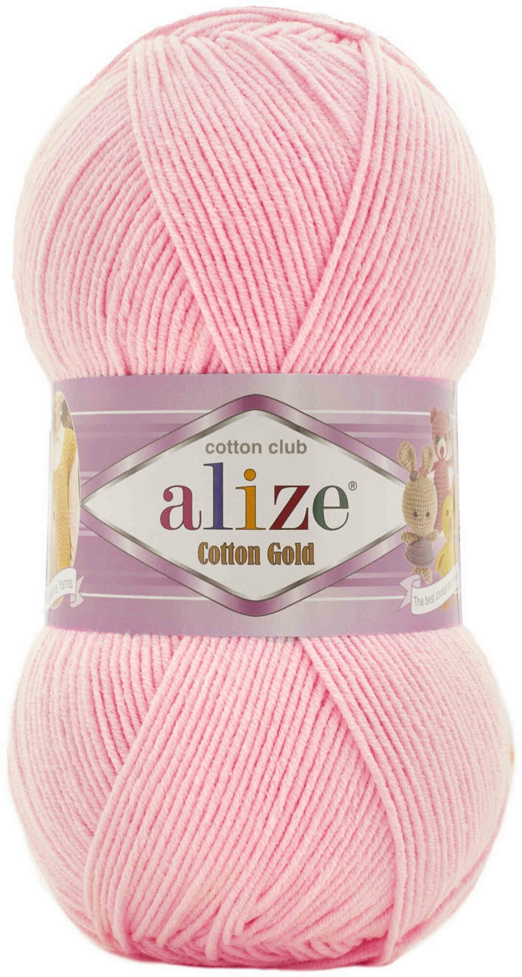 Пряжа Alize Cotton Gold розовый (518), 55%хлопок/45%акрил, 330м, 100г, 1шт