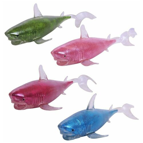 фото Игрушка-антистресс abtoys акула блестящая 24 см,разноцветный, 1 шт.