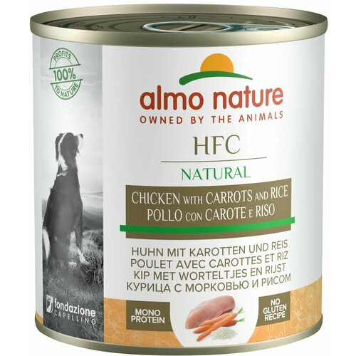 Влажный корм, консервы Almo Nature для собак, Курица с морковью и рисом по-домашнему, 280 г х 12 шт (3,36 кг)