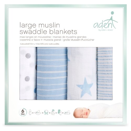 фото Набор муслиновых пеленок из 4-х шт dapper 112х112 см aden + anais