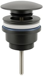 Универсальный донный клапан для раковины Wellsee Drainage System 182140000, для умывальников с переливом/без перелива, латунь, цвет матовый черный